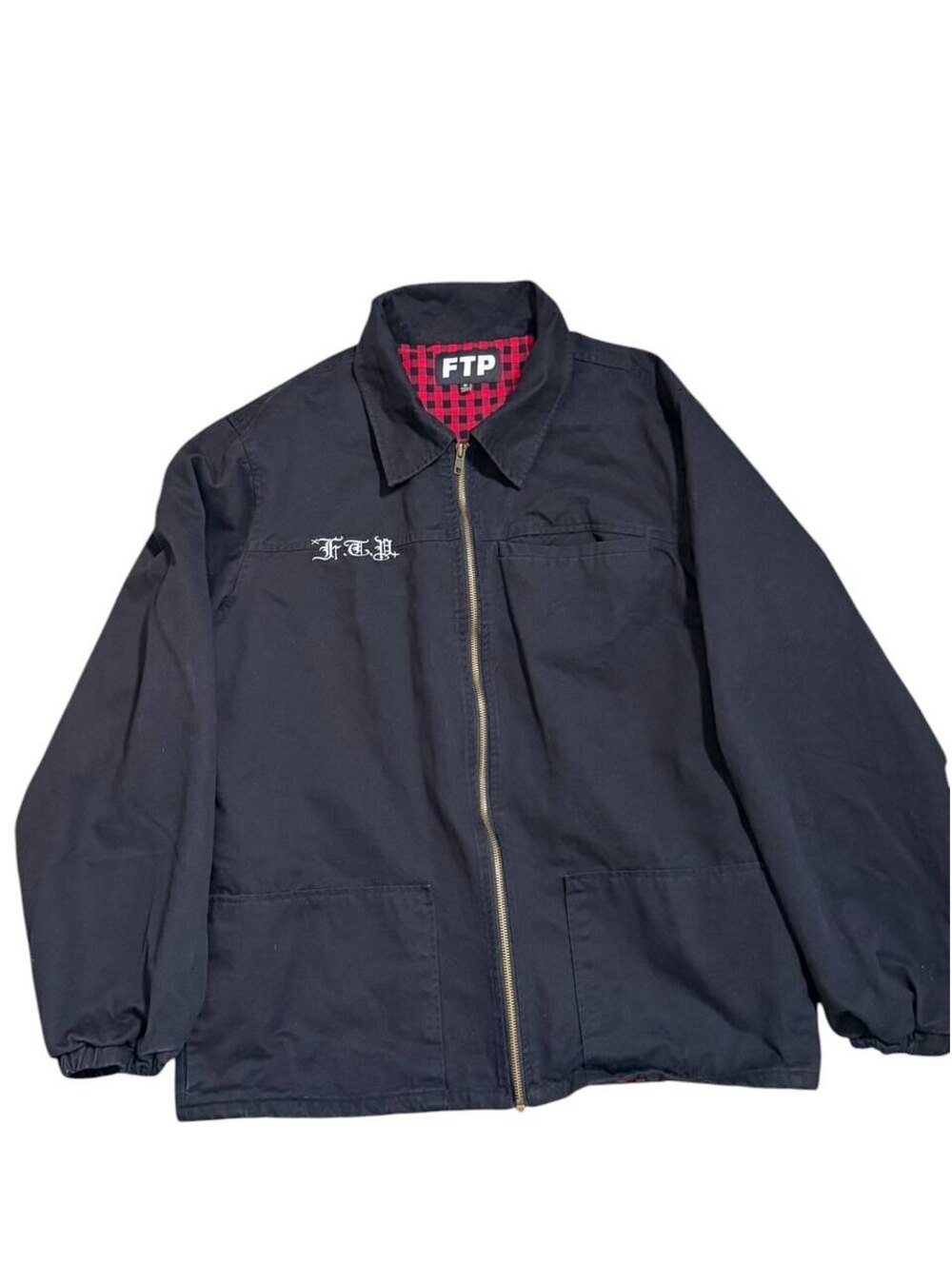 FTP Hearse Rental Flannel-Lined Work Jacket Black Size M
